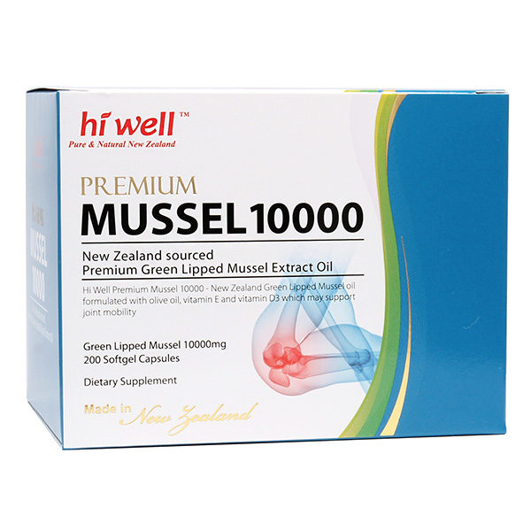 Hi Well Mussel 10000 Green Lipped Mussel Extract Oil 10000mg 200 Softgel